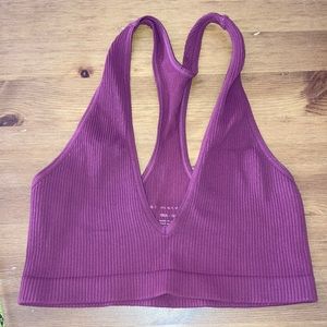 Free People Make it Mine racer back bralette in burgundy xs